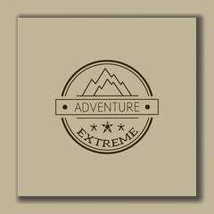 adventure logo design template, vintage style circle and brown
