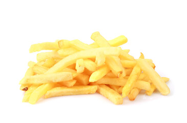 Potato fries isolated on white background with clipping path	
