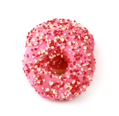 Pink donuts isolated on white background with clipping path	