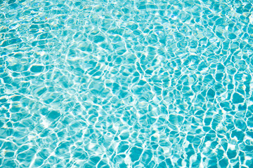 blue swimming pool water background with nobody. - obrazy, fototapety, plakaty