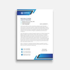 corporate modern letterhead design template with blue creative modern letter head design template for your project. letterhead, letter head, Business letterhead design.