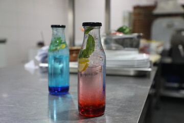 Mojito straberyy and blueberry  soft drink