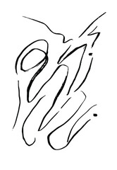 Artistic wavy lines. Ink, brush. EPS 10, artwork.