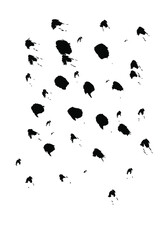 Abstract dots. Ink, brush. EPS 10, artwork.