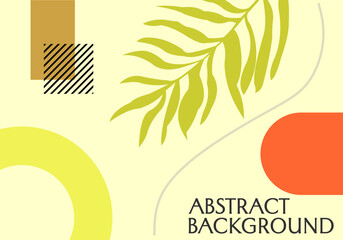 aesthetic background design in pastel brown color with palm leaf ornaments. used for banner design, website, desktop