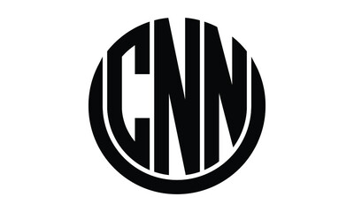 CNN shield with round shape logo design vector template | monogram logo | abstract logo | wordmark logo | lettermark logo | business logo | brand logo | flat logo.