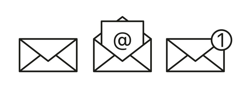 Mail line icon. Envelope, lock, Letter, security, opened and new mail, correspondence, letters, privacy. Communication concept. Vector line icon for Business and Advertising