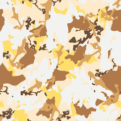 Desert camouflage of various shades of yellow, brown and white colors