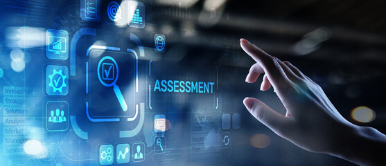 Assessment analysis Business analytics evaluation measure technology concept.