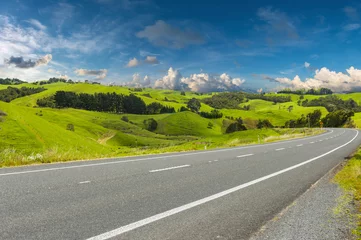 Fotobehang Lindis Pass road in the New Zealand © Fyle