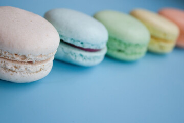 colorful macaroons. fresh traditional pastries