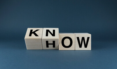 Cubes form the words Know How. An extensive concept of knowledge applications from everyday life to...