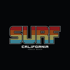 Surf California illustration typography. perfect for t shirt design
