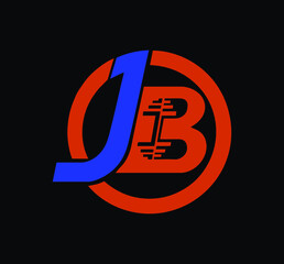 Obraz premium Abstract Letter Initial JB,BJ Vector Logo Design Template, gym and fitness logo