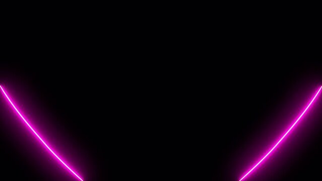A neon pink heart animation. Animated heart on a black background. Loop.