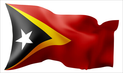Flag of the East Timor waving in the wind.