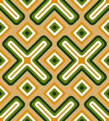 Abstract Art Deco Cross Squares Geometric Minimalist Seamless Pattern Trendy Stylish Colors Perfect for Allover Fabric Print or Wall Paper Retro Design