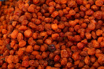 Dried natural organic mountain blueberries