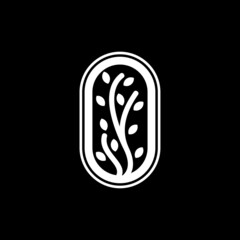   logo leaf oval , logo leaf oval abstract , leaf logo design Vector Image