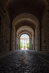Dark gate is tunnel located near Esztergom basilica in Hungary