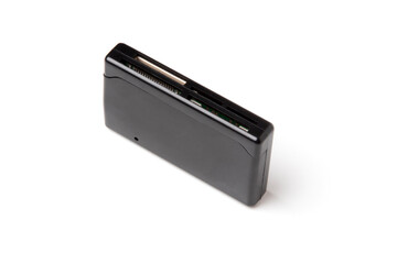 Top view for the adapter, the card reader is rectangular, black for all types of flash cards and...