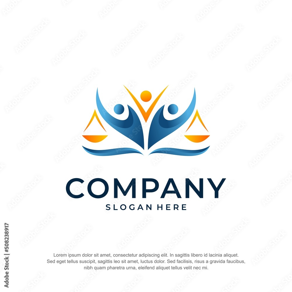 Wall mural law firm logo premium vector