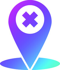 Cancel location Vector Icon Design Illustration