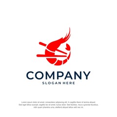 seafood shrimp logo premium vector