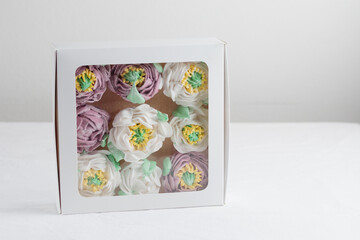 A gift box of zephyr flowers - marshmallow peonies