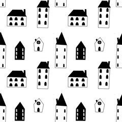houses seamless pattern