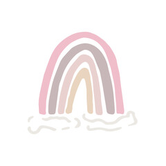 Hand drawn pastel color rainbow