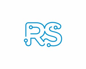 Abstract Letters RS Logo Design Template 001
