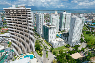 Cebu City, Philippines - Aerial of luxury condominiums in Cebu Business Park.