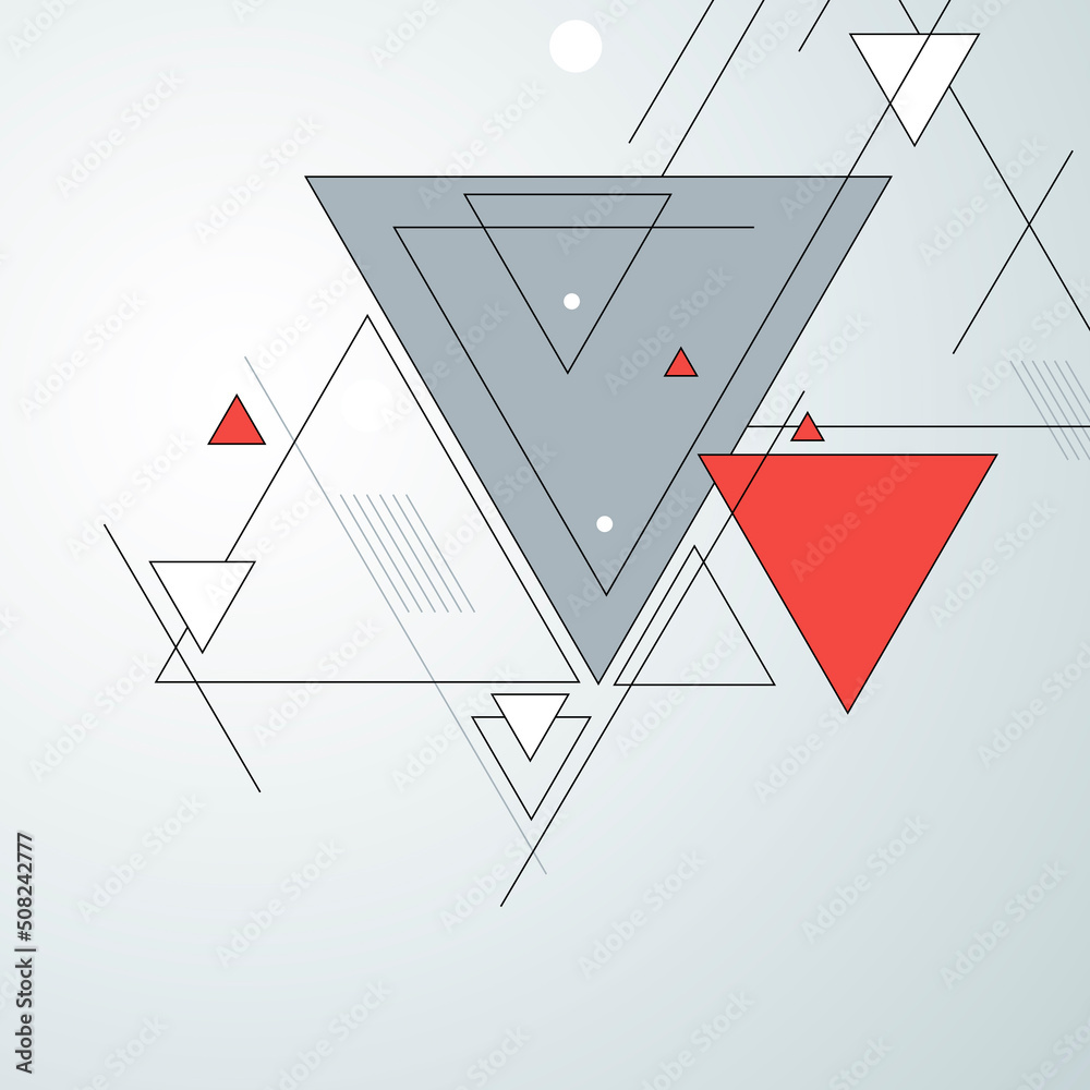 Poster Abstract geometric background with triangles. Minimalistic technology style. Vector connect illustration