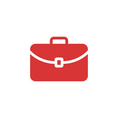 Briefcase red vector icon