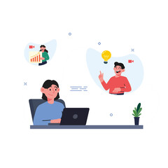 Messages people concept flat  illustration