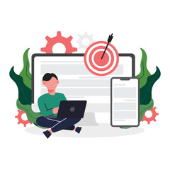 Multi-device targeting concept flat illustration