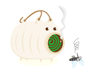 陶器で作られた豚の形の蚊取線香入れ