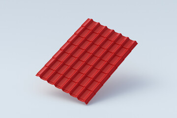 Obraz premium Modern metal roof tile. Contemporary roofing system. Building materials. Type of house cover. 3d render