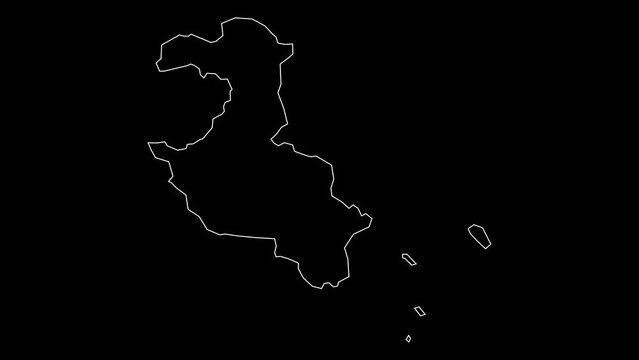 Lifou province map of New Caledonia outline animation