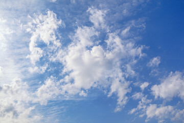 White clouds in blue sky