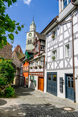 Überlingen, Münster, St. Nikolaus, Luziengasse, Kirche, Altstadt, Altstadthäuser, Münsterplatz, Bodensee, Sommer, Baden-Württemberg, Deutschland