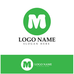 M Letter Logo Template design icon vector