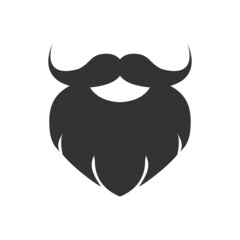 Beard and mustache icon. Barber symbol. Sign hair of face vector.