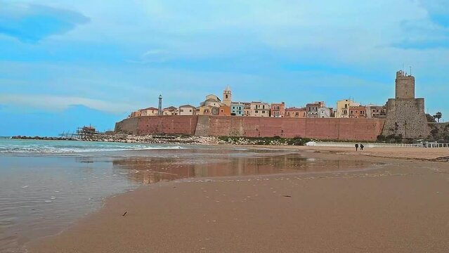 Termoli seafront at sunset in 4k