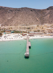 Aerial view of Playa El Coromuel, La Paz, Baja California Sur