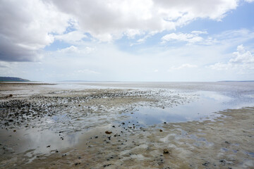 15 May 2022 Aksaray Turkey. Tuz golu Salt lake at Aksaray on a cloudy day