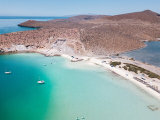 Aerial view of Playa Pichilingue, La Paz, Baja California Sur