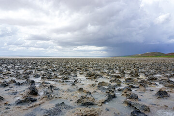 15 May 2022 Aksaray Turkey. Tuz golu Salt lake at Aksaray on a cloudy day