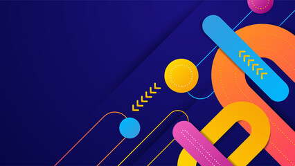 Modern colorful abstract background with geometric shapes, lines and waves